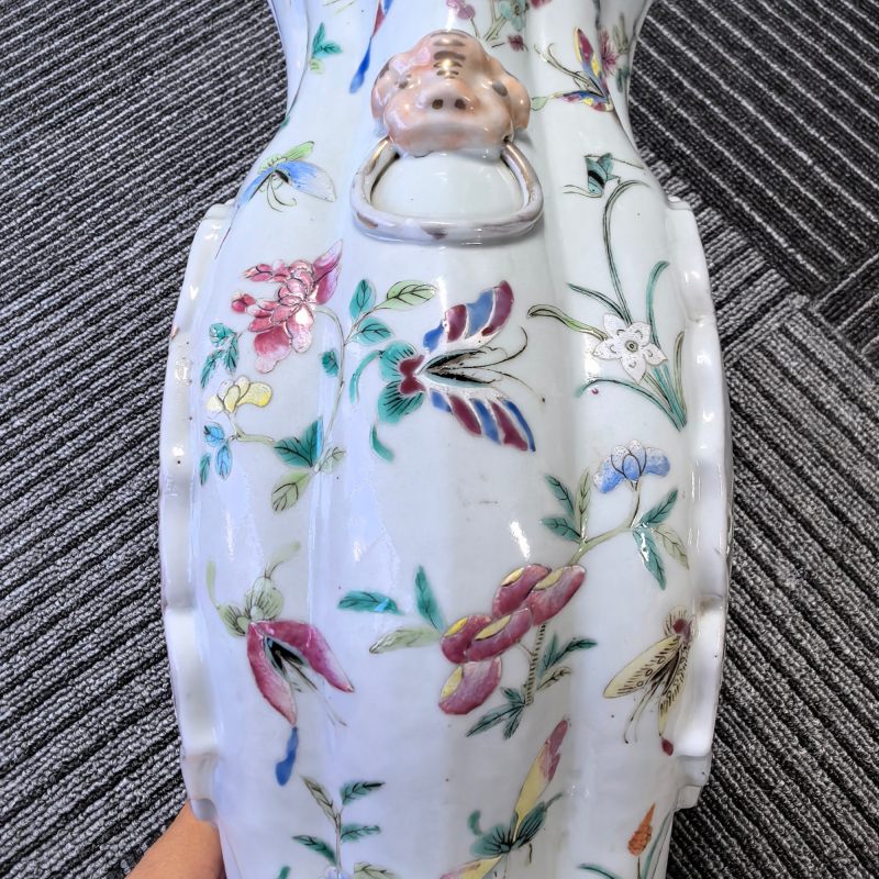 清晚期 粉彩海水龙纹海棠瓶 - 图10