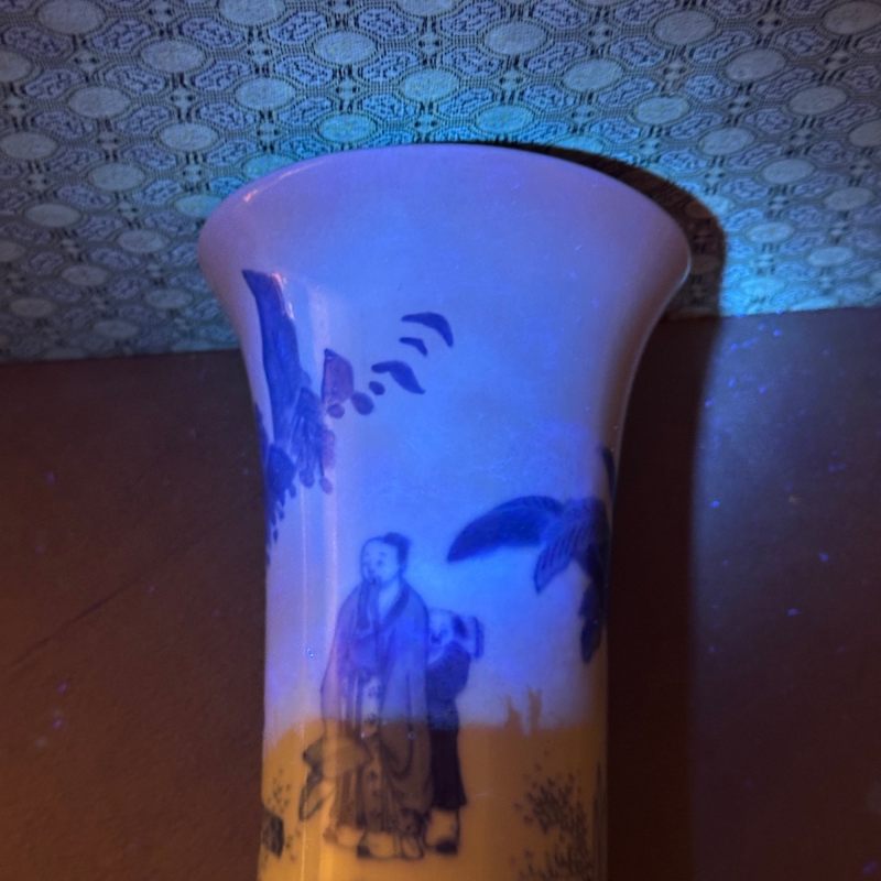 清康熙 青花人物故事图花觚 - 图15