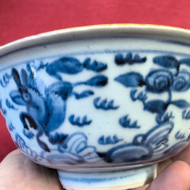 明晚期 青花瑞兽纹碗 - 图11
