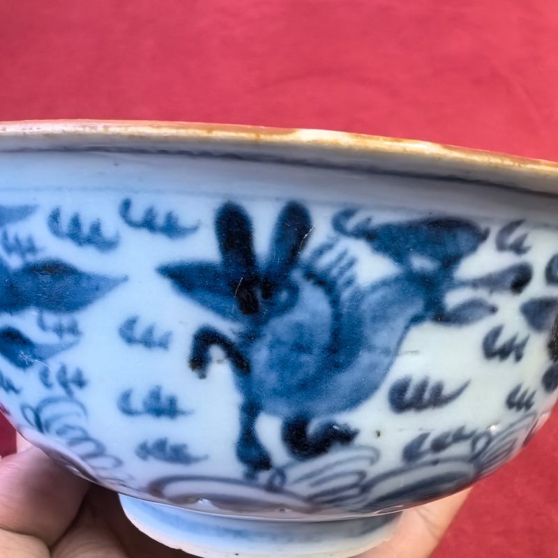 明晚期 青花瑞兽纹碗 - 图12