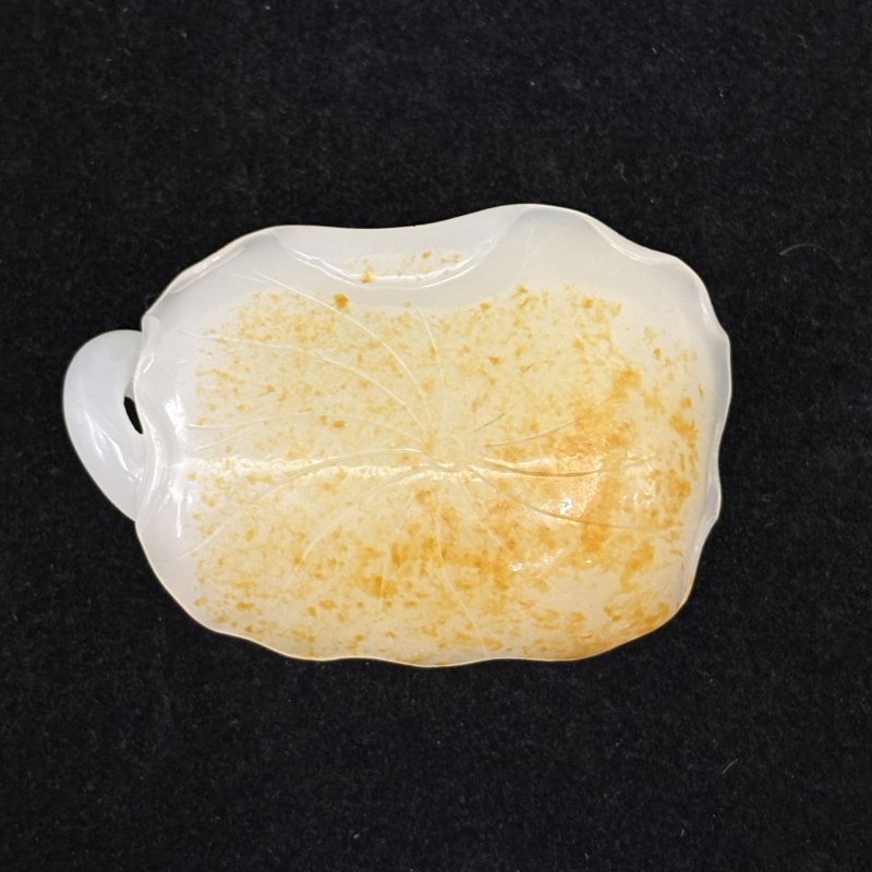 清 白玉留皮蛇纹挂件 - 图7