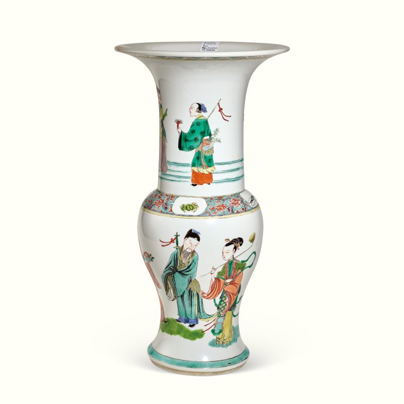 清光绪 五彩八仙祝寿人物凤尾尊