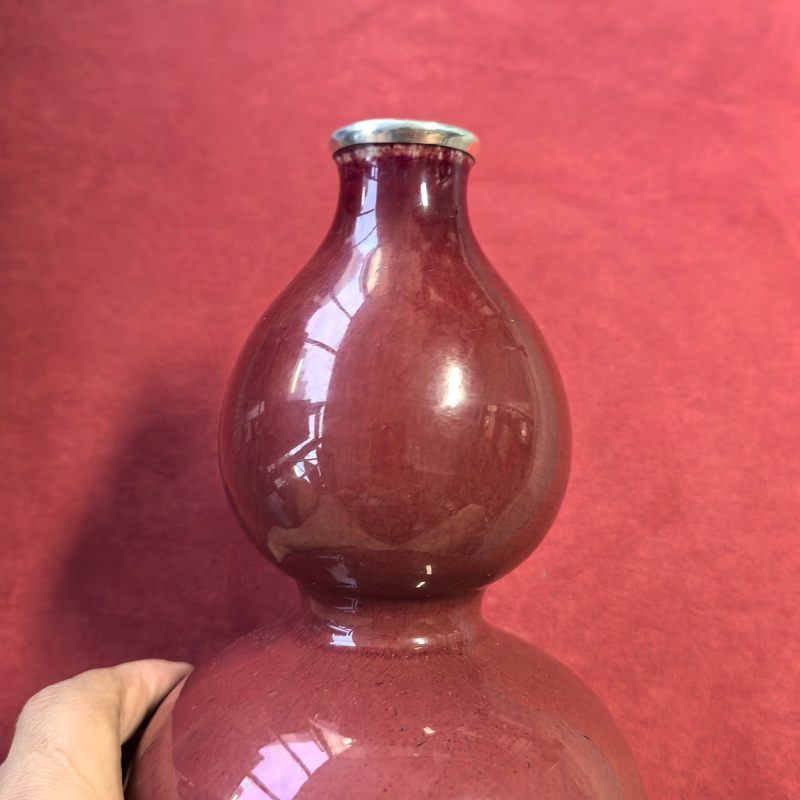 清乾隆 钧红釉葫芦瓶 - 图7