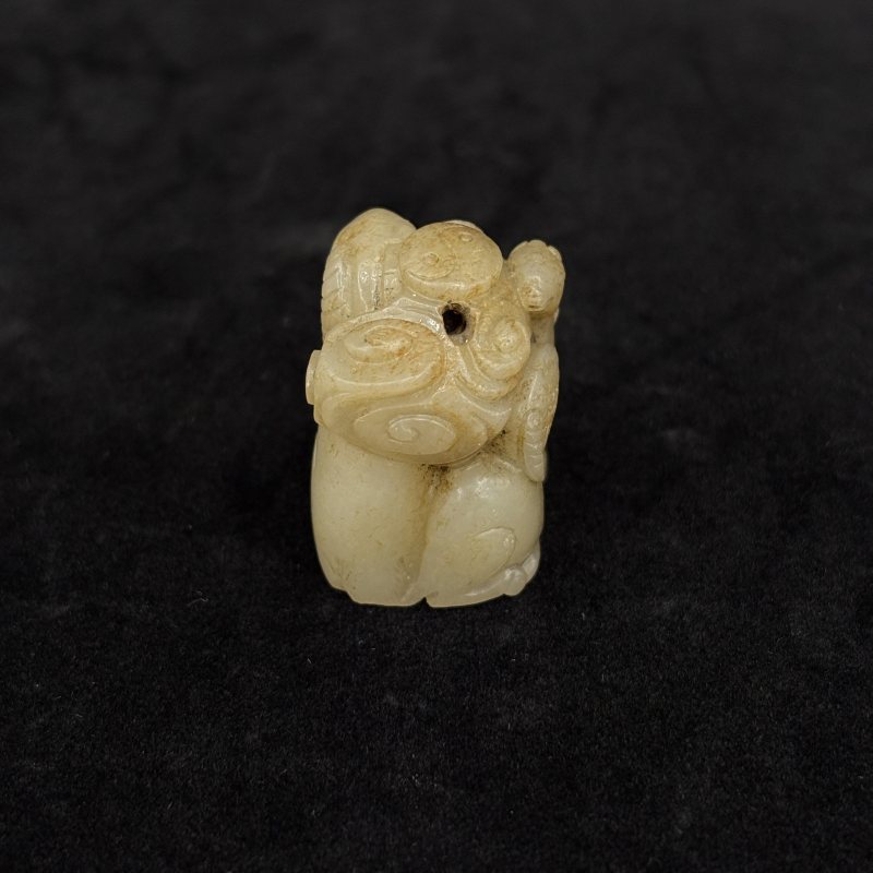 清 白玉三阳开泰八卦纹挂件 - 图5