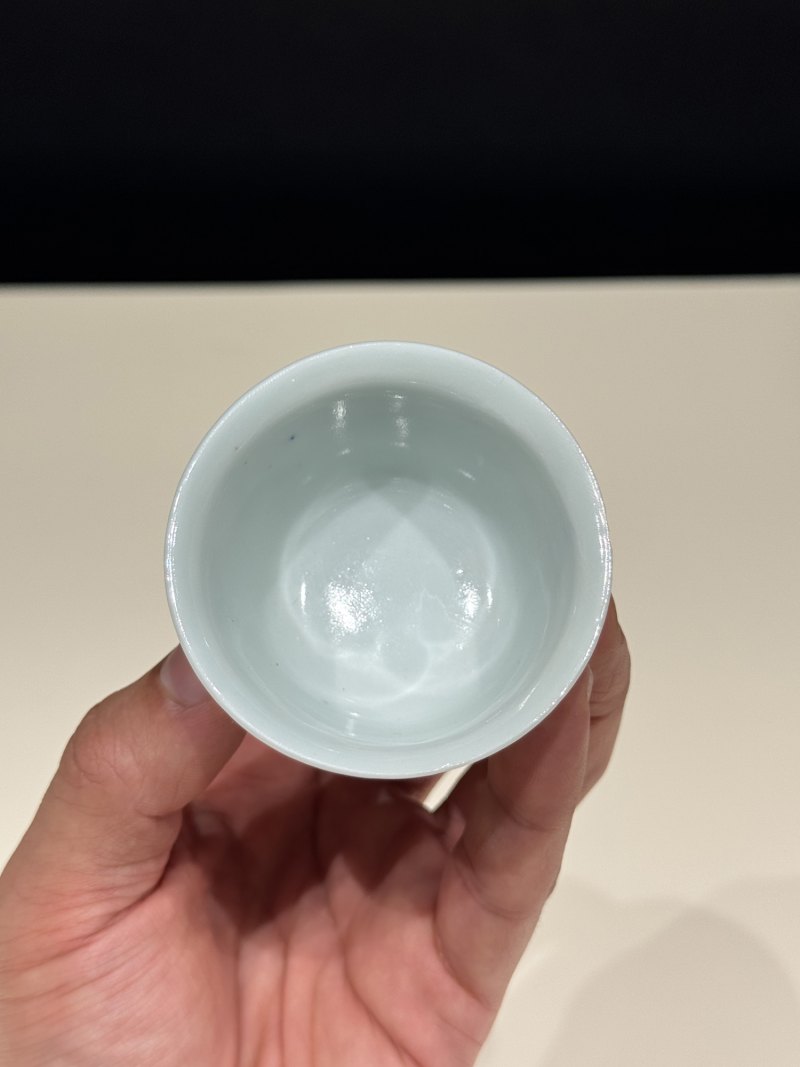 清中晚期 青花松竹梅折沿杯一对 - 图8