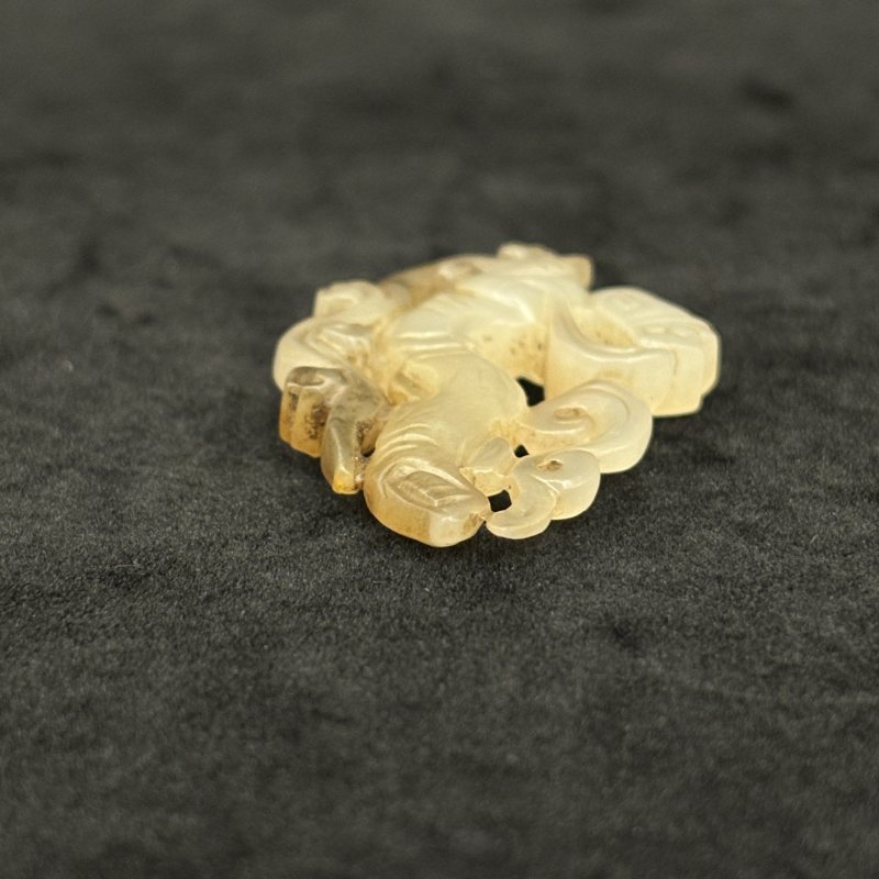 清 白玉飞天挂件 白玉童子挂件两件 - 图14