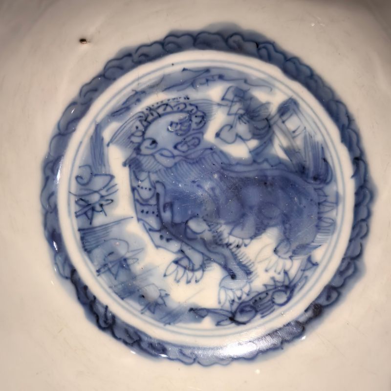 明中期 青花太狮少狮大碗 - 图8