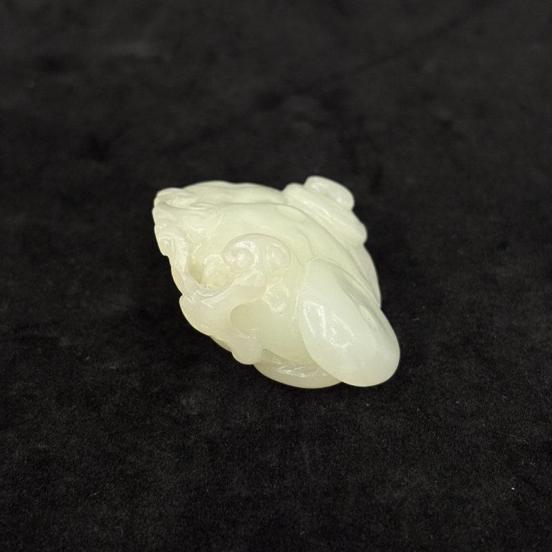 清 白玉灵芝挂件 - 图7