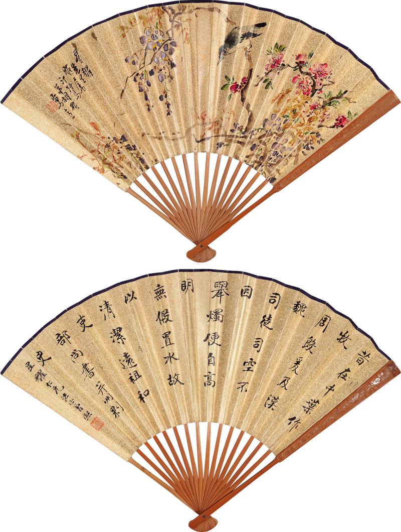 清 胡汀鹭 曾熙 花鸟 书法