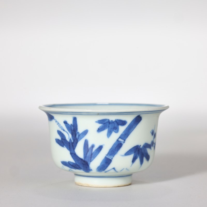 清晚期 青花岁寒三友纹杯 - 图5