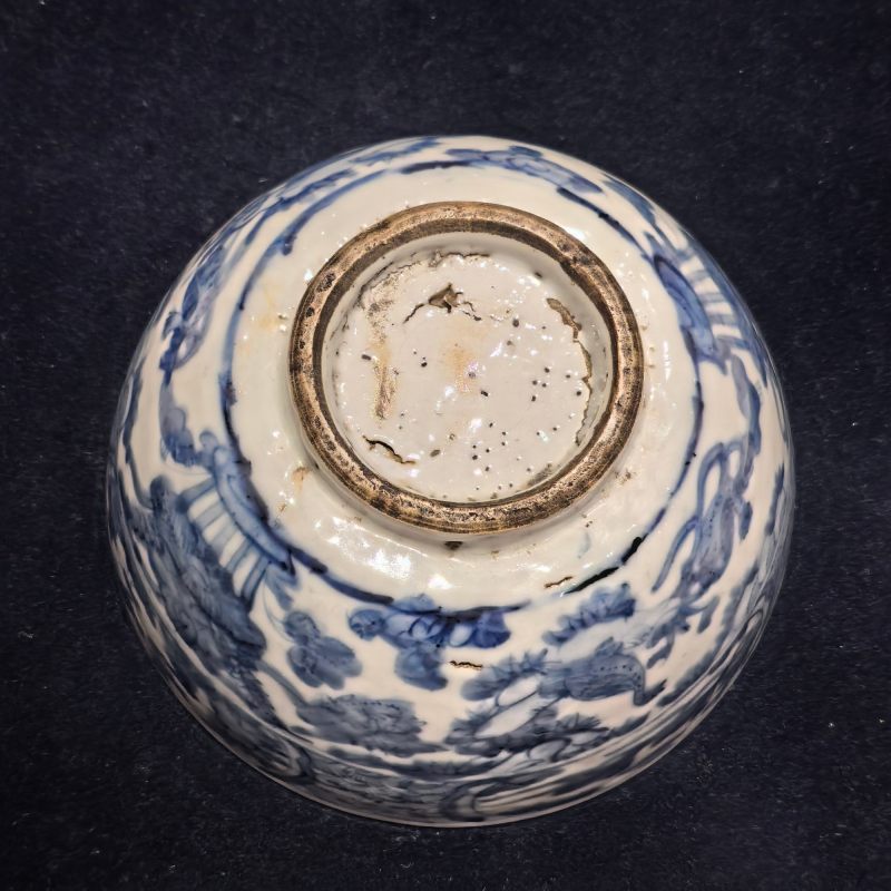 明中期 青花太狮少狮大碗 - 图13