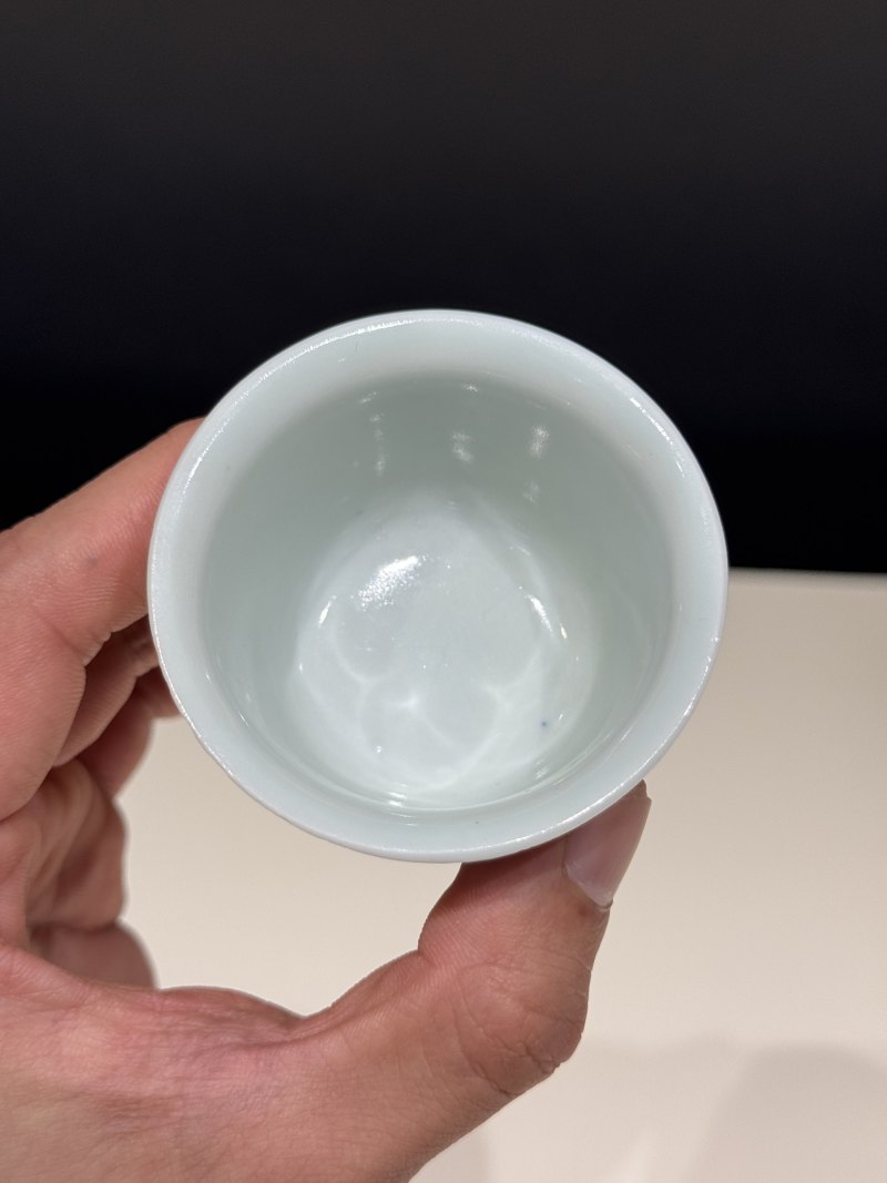 清中晚期 青花松竹梅折沿杯一对 - 图14