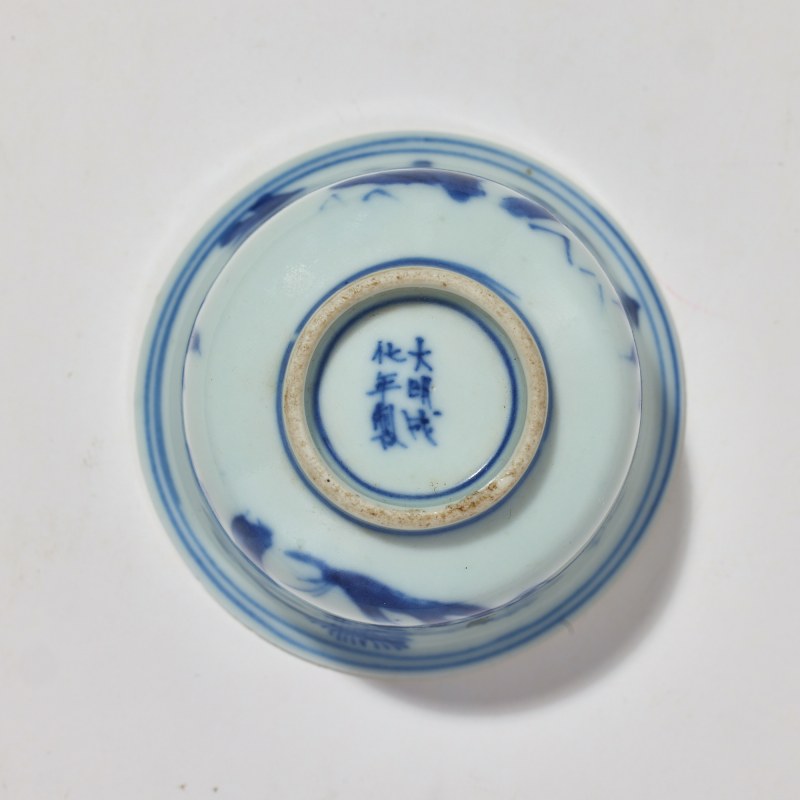 清晚期 青花岁寒三友纹杯 - 图7