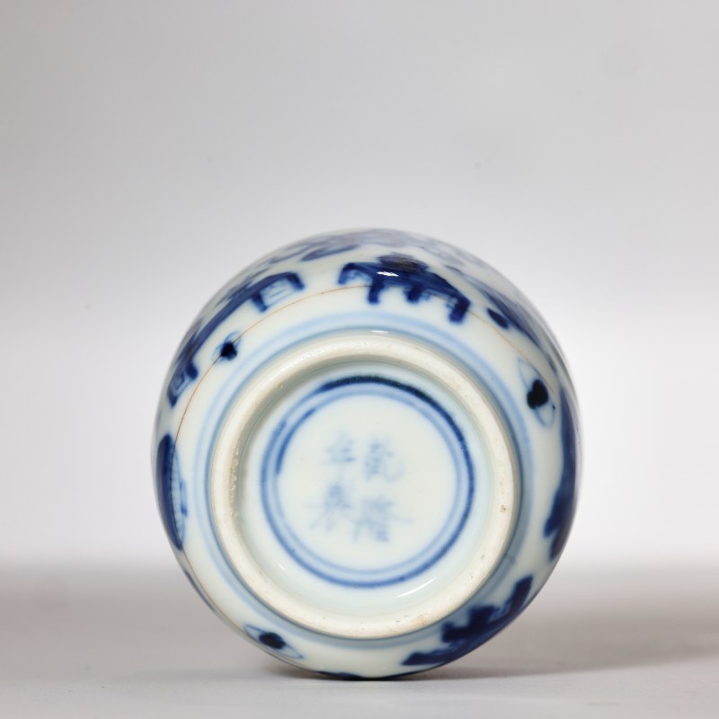 清中晚期 青花博古纹温酒器一套 - 图7