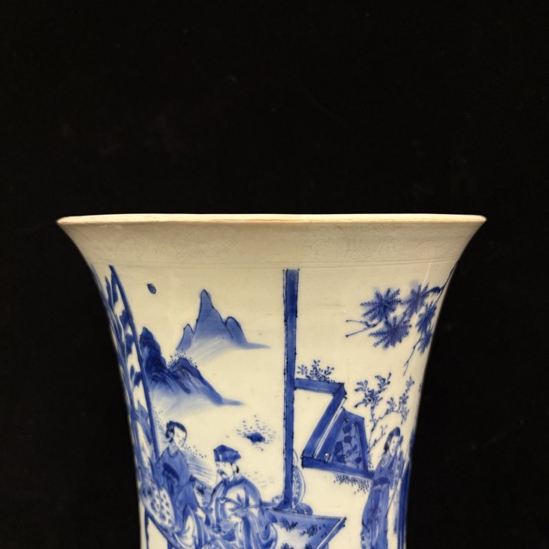 明 青花人物故事纹花觚 - 图14
