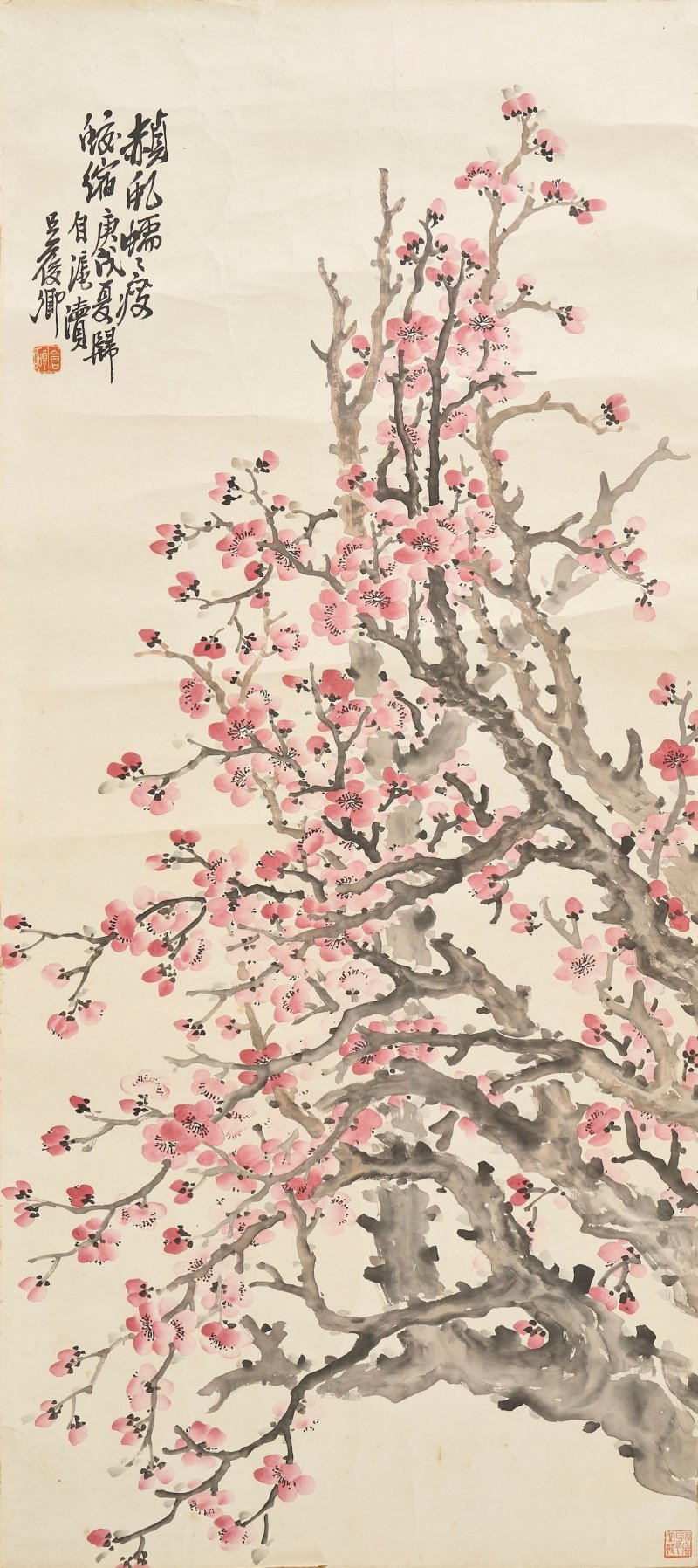 吳昌碩 山梅圖 設色紙本 鏡心 一九一零年作 | WU CHANGSHUO (1844-1927) - 图1