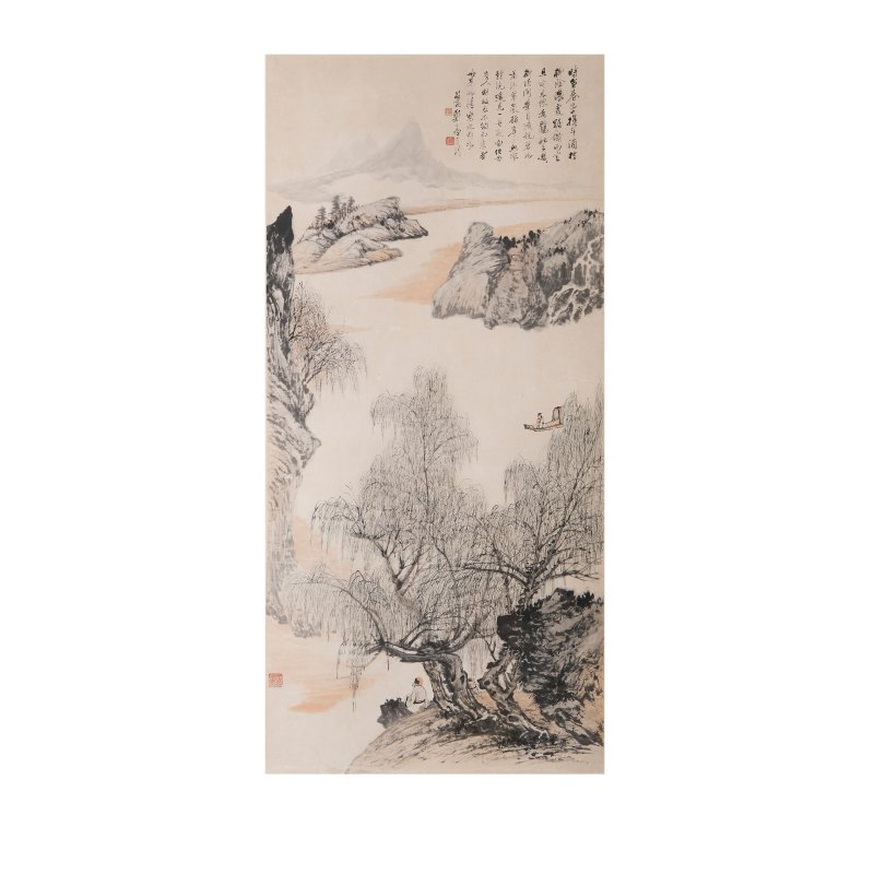 鄭午昌 春飲迎棹 設色紙本 鏡框 | ZHENG WUCHANG (1894-1952) - 图6