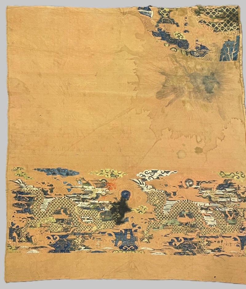 清早至中期 香色地織金妝花緞行龍紋片 | AN 'INCENSE' GROUND 'DRAGON' BROCADE FRAGMENT - 图4