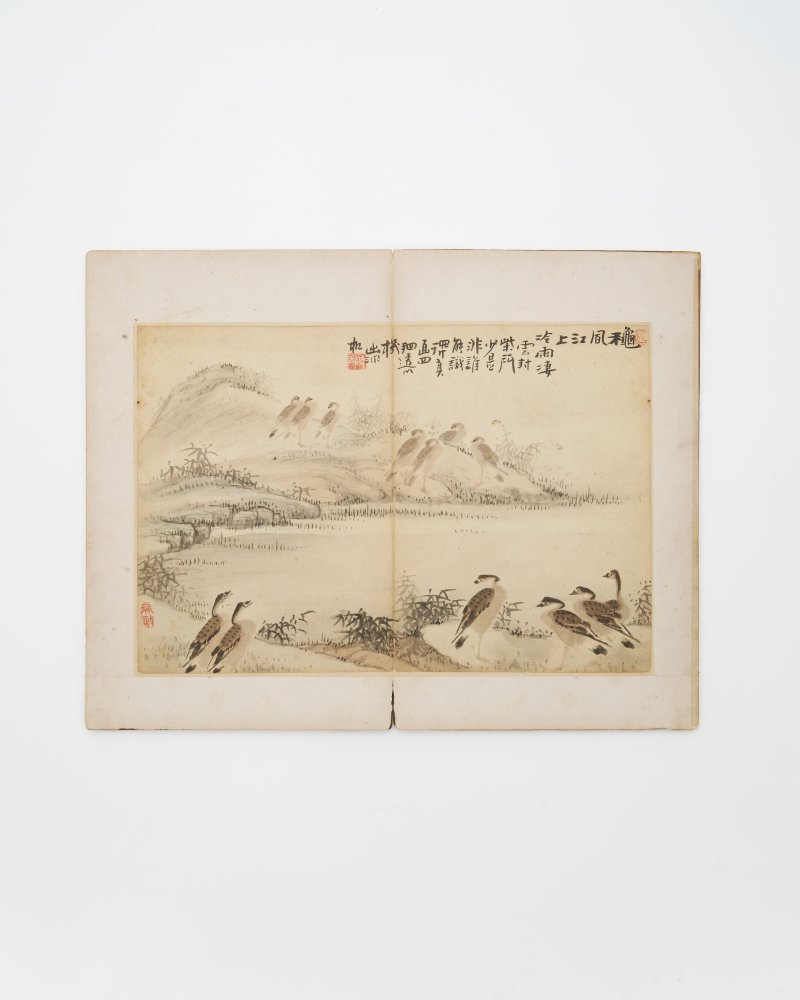 十九/二十世紀 陳棣林、佚名 陳棣林先生雁篁真跡 水墨、設色紙本 冊頁兩幅 | CHEN DILIN (19TH CENTURY) - 图3