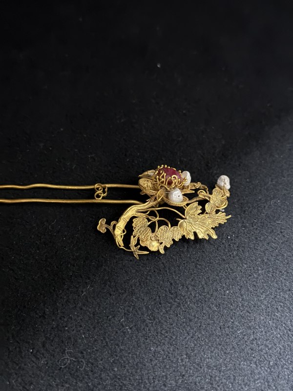 明 金嵌珍珠发簪 - 图11