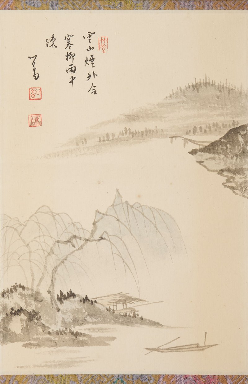 溥儒 山水 設色紙本 鏡心 | PU RU (1896-1963) - 图1