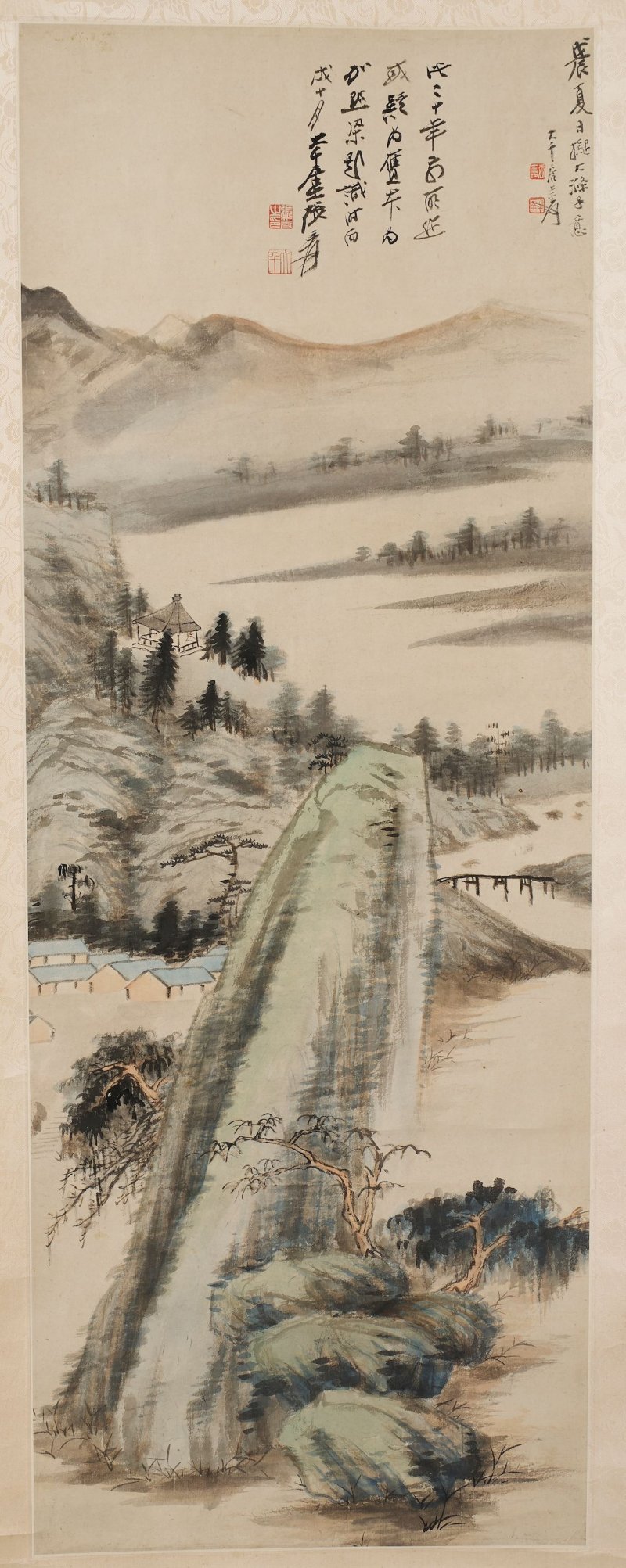 張大千 山水 設色紙本 立軸 一九二八年作 | ZHANG DAQIAN (1899-1983) - 图1