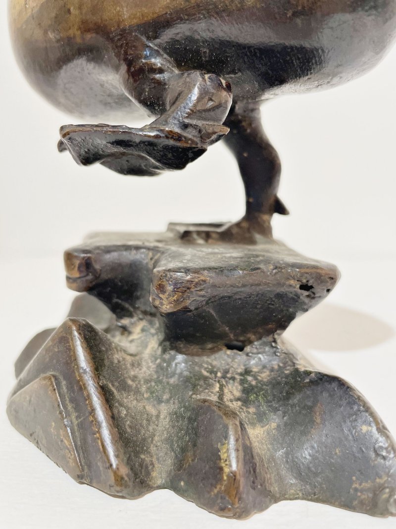明 局部銅鎏金寶鴨式薰爐 | A PARTIALLY GILT BRONZE 'DUCK' INSENSE BURNER AND COVER - 图3