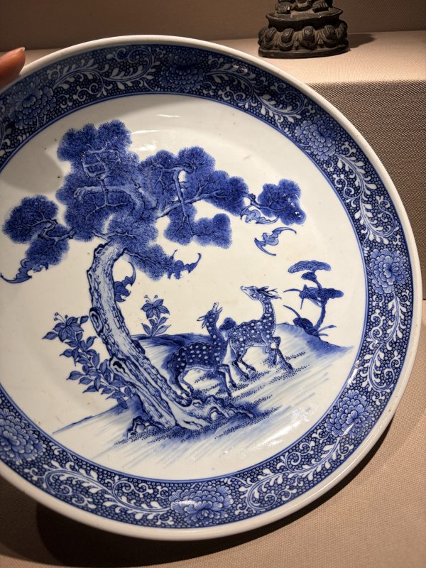 清雍正 青花“万年”福禄大盘 - 图3
