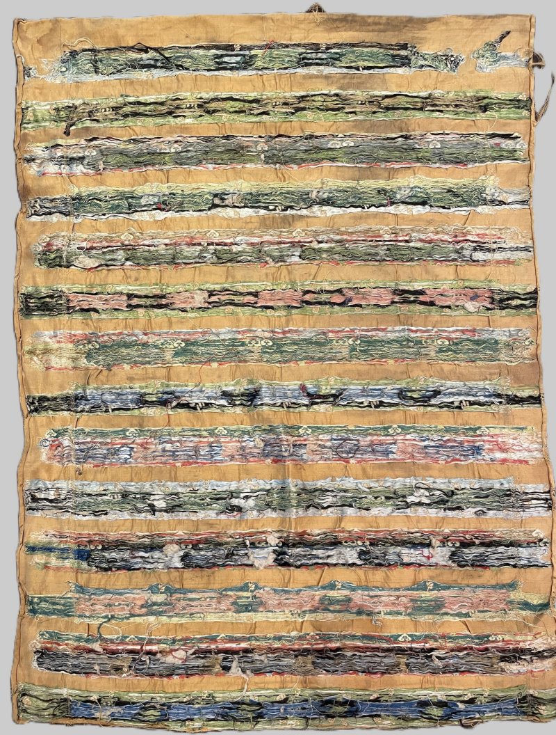 清早期 香色地妝花緞雲龍紋片 | AN 'INCENSE' GROUND 'DRAGON AND CLOUD' BROCADE FRAGMENT OF A SEAT COVER - 图4