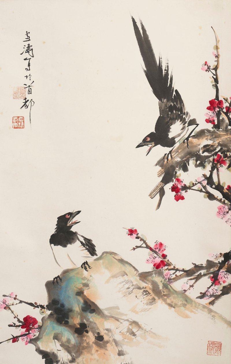 王雪濤 花鳥圖 設色紙本 立軸 | WANG XUETAO (1903-1982) - 图1