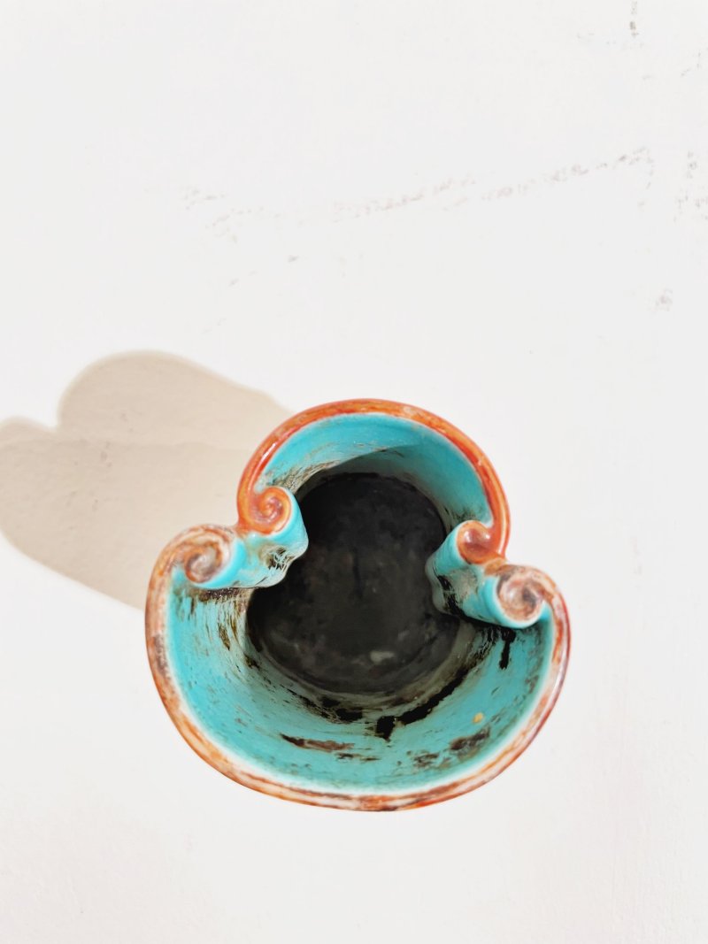 民國 仿木紋開光粉彩山水花卉紋筆筒 及盒 | A FAMILLE ROSE FAUX-BOIS BRUSH POT - 图8