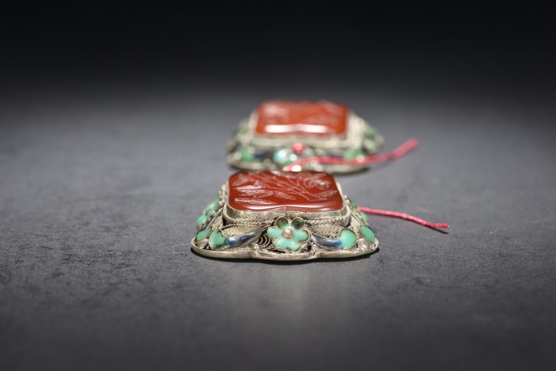 清 玛瑙雕竹纹饰件（2件） - 图4