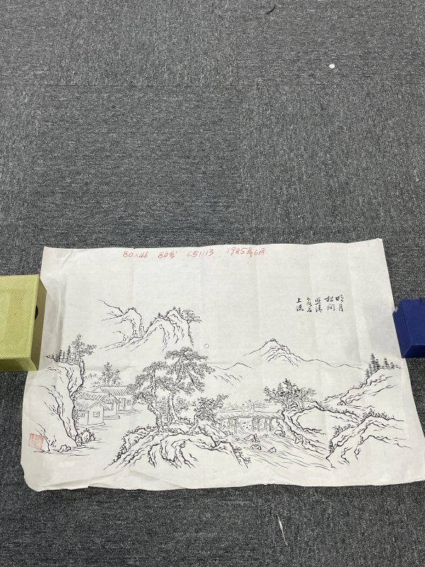 近代绣品底稿一副 - 图1