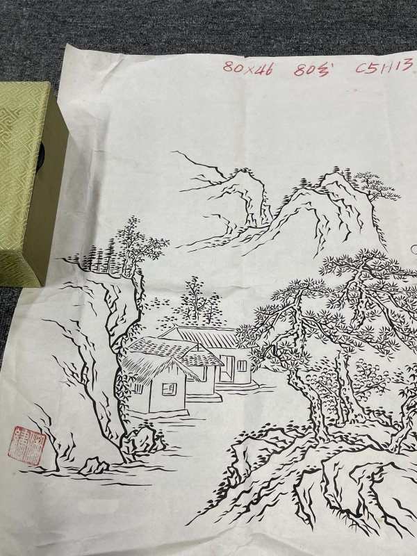 近代绣品底稿一副 - 图2