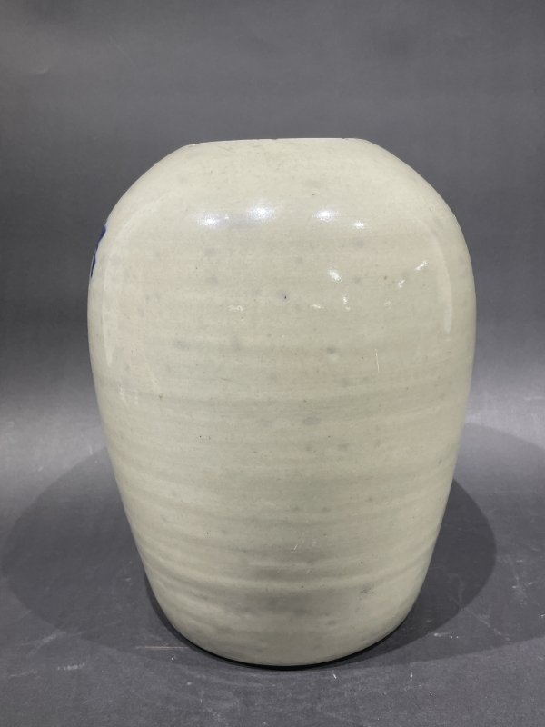 清 青花荷花纹冬瓜罐 - 图4