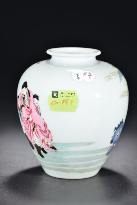 清雍正 粉彩李白醉酒太白罐 - 图2