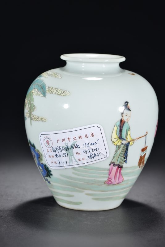 清雍正 粉彩李白醉酒太白罐 - 图4