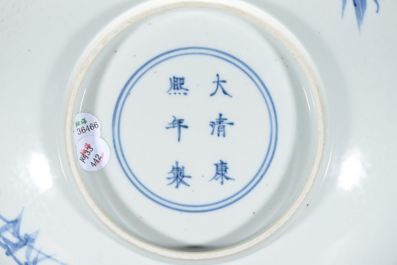 清 青花人物故事图盘 - 图4