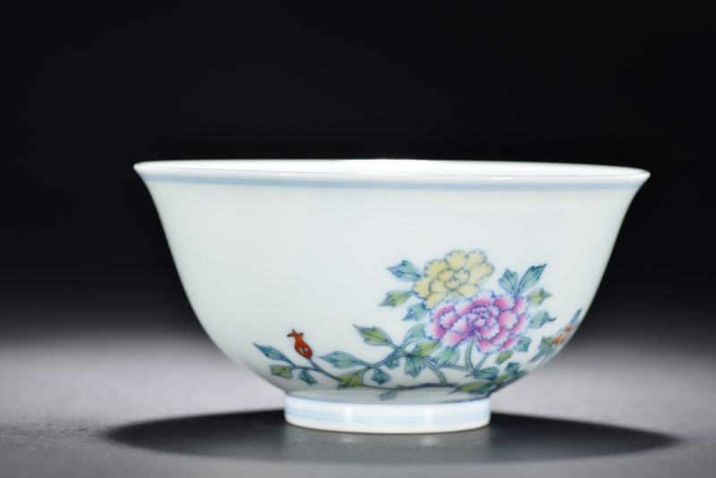 清 斗彩花鸟纹碗 - 图3