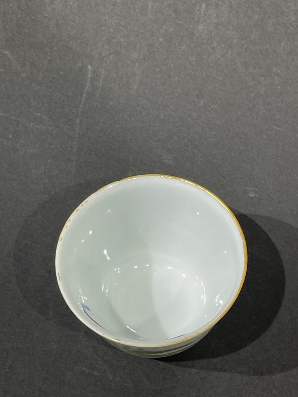 清 墨彩洞石芭蕉图杯 - 图4