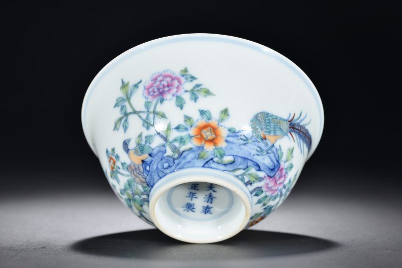 清 斗彩花鸟纹碗 - 图6