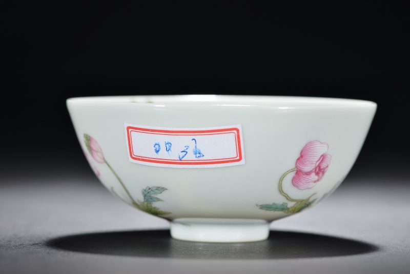 清 粉彩虞美人图茶圆 - 图2