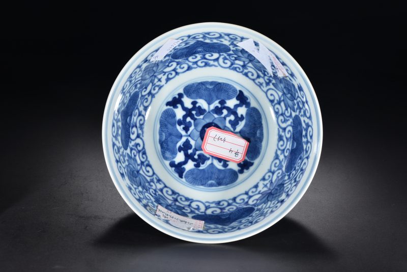 清光绪 内青花外粉彩荷莲纹碗 - 图6