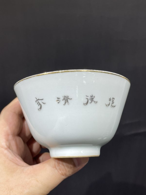 民国 粉彩芭彼花盖碗 - 图5