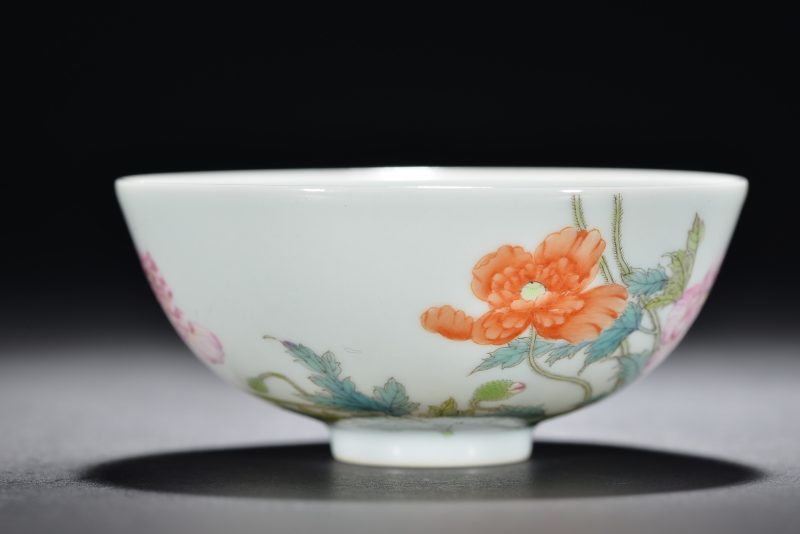 清 粉彩虞美人图茶圆 - 图4
