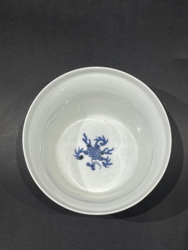 清青花花间寿纹碗 - 图3