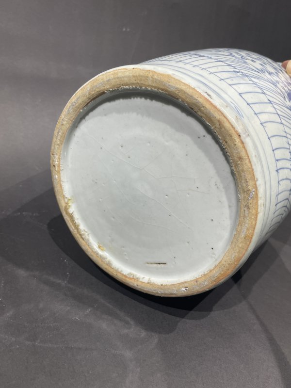 清 缠枝喜字狮耳瓶 - 图6
