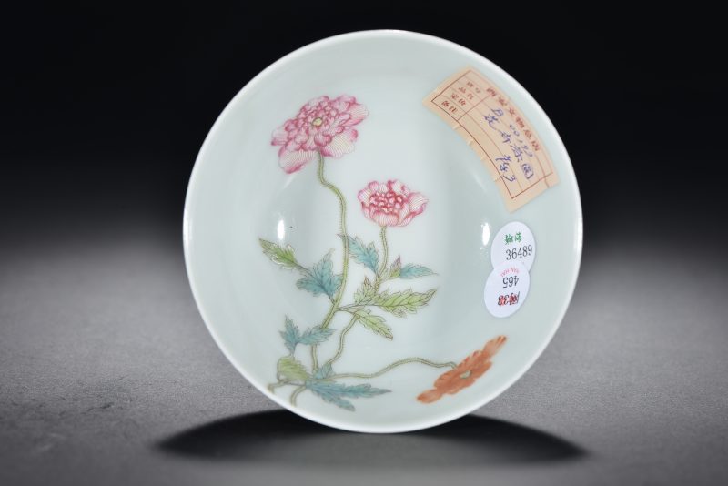 清 粉彩虞美人图茶圆 - 图5