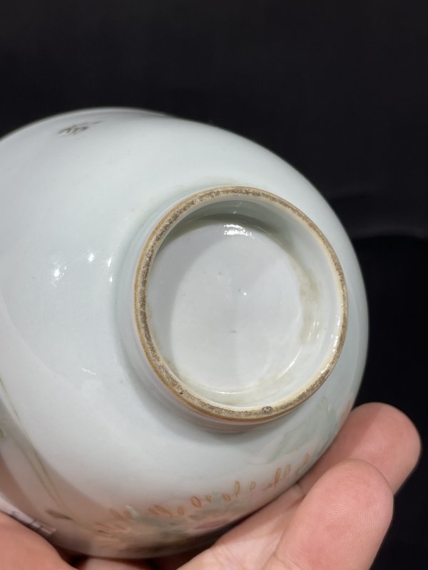 民国 粉彩芭彼花盖碗 - 图42