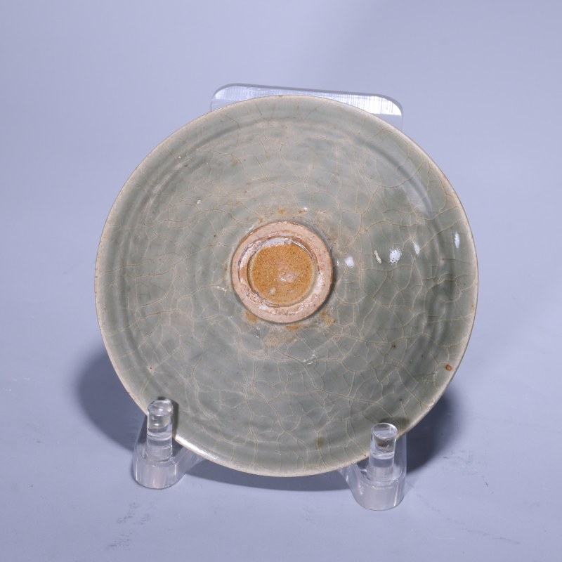 明代 青釉菊花纹斗笠盏 - 图3